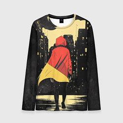 Лонгслив мужской Человек идет по ночному городу, цвет: 3D-принт