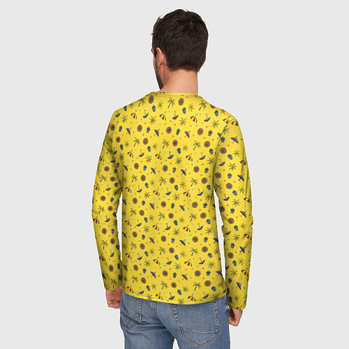 Мужской лонгслив Черепаха с гитарой на острове / 3D-принт – фото 4