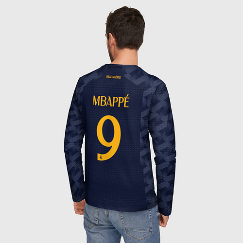 Мужской лонгслив Мбаппе Реал Мадрид форма гостевая / 3D-принт – фото 4