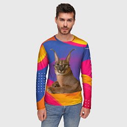 Лонгслив мужской Мем кот Шлепа, цвет: 3D-принт — фото 2