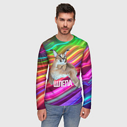 Лонгслив мужской Мем кот Шлепа, цвет: 3D-принт — фото 2
