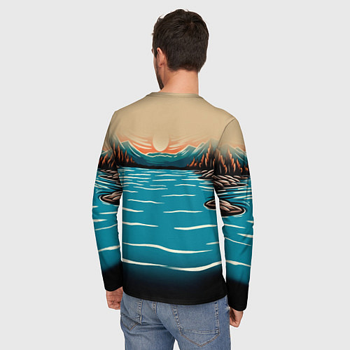Мужской лонгслив Крик бобра / 3D-принт – фото 4