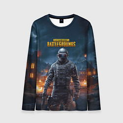 Лонгслив мужской PUBG персонаж в ночном городе, цвет: 3D-принт