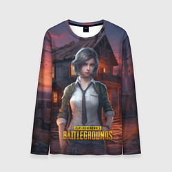 Лонгслив мужской PUBG девушка в игре, цвет: 3D-принт
