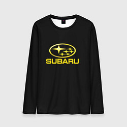 Лонгслив мужской Subaru logo yellow, цвет: 3D-принт