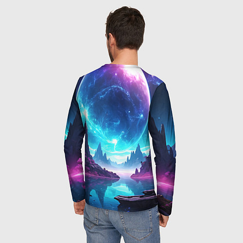 Мужской лонгслив Космический пейзаж - планеты / 3D-принт – фото 4
