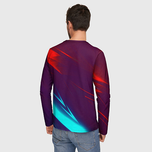 Мужской лонгслив Samurai geometry stripes neon / 3D-принт – фото 4