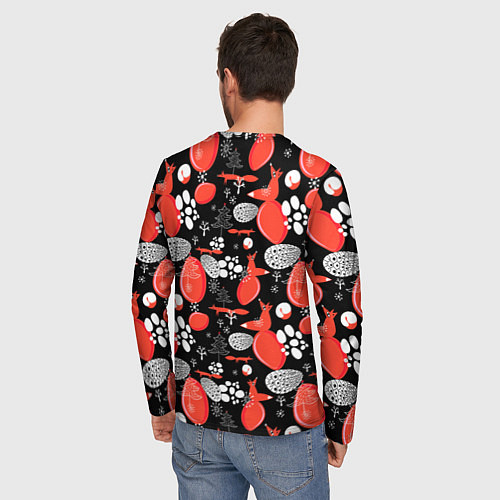 Мужской лонгслив Лисицы паттерн цветной / 3D-принт – фото 4