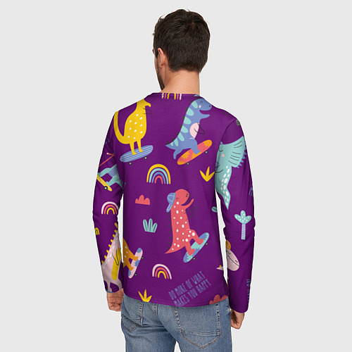 Мужской лонгслив No rules / 3D-принт – фото 4