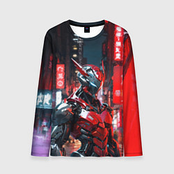 Лонгслив мужской Бронированный красный киборг, цвет: 3D-принт