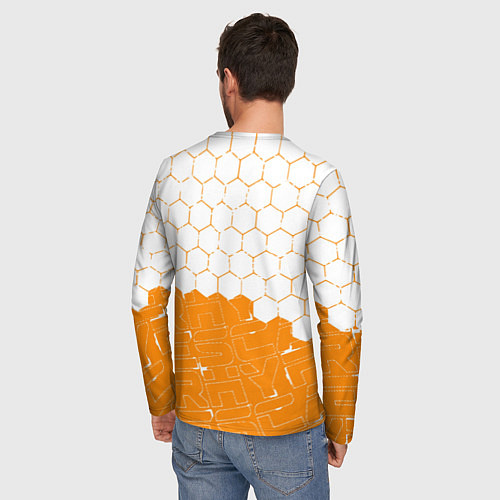 Мужской лонгслив Амонг ас оранжевый / 3D-принт – фото 4
