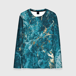 Мужской лонгслив Мраморная текстура с золотом