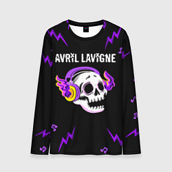 Лонгслив мужской Avril Lavigne неоновый череп, цвет: 3D-принт