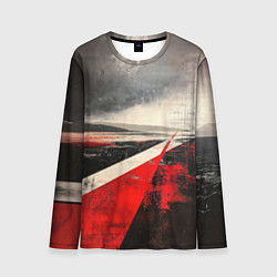 Лонгслив мужской Футуристичный пейзаж в ретро стиле, цвет: 3D-принт