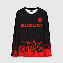 Лонгслив мужской Suzuki - red gradient посередине, цвет: 3D-принт