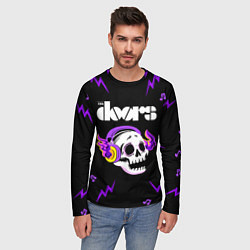 Лонгслив мужской The Doors неоновый череп, цвет: 3D-принт — фото 2