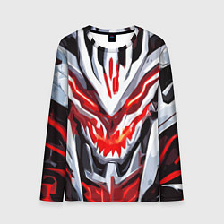 Лонгслив мужской Абстрактный красный кибер демон, цвет: 3D-принт