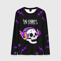 Лонгслив мужской In Flames неоновый череп, цвет: 3D-принт