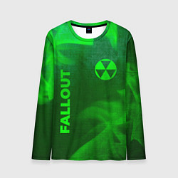 Мужской лонгслив Fallout - green gradient вертикально