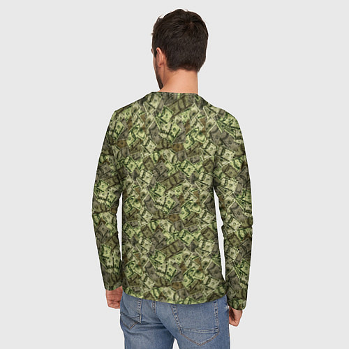 Мужской лонгслив Милитари деньги / 3D-принт – фото 4