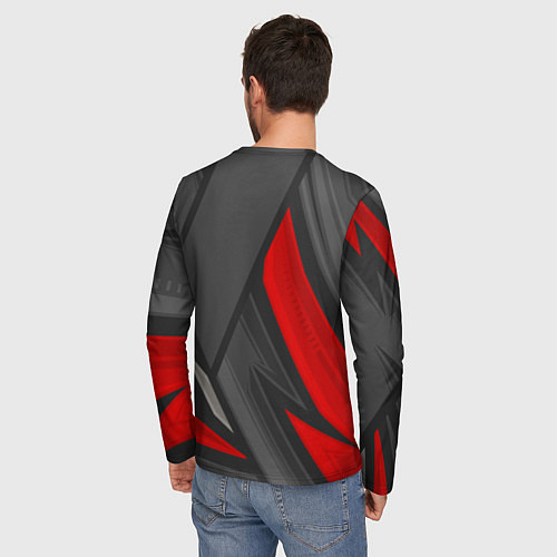 Мужской лонгслив Kuromi red lines / 3D-принт – фото 4