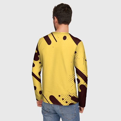 Мужской лонгслив Герб РФ текстура ретро / 3D-принт – фото 4