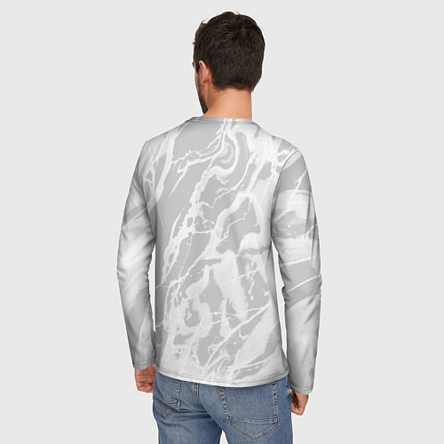 Мужской лонгслив Светлый серый абстракция / 3D-принт – фото 4