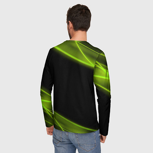 Мужской лонгслив Цветущий череп в горнолыжных очках / 3D-принт – фото 4