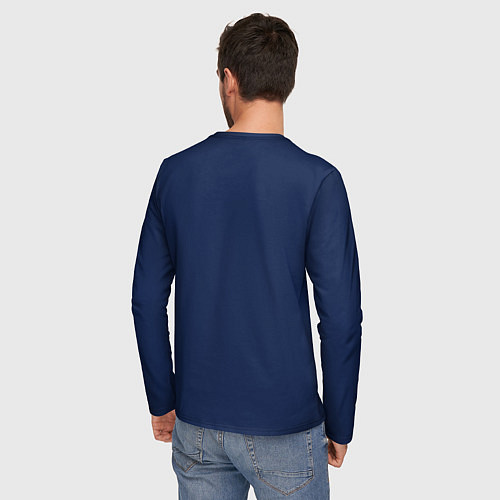 Мужской лонгслив Sporty lifestyle синий фон для тенниса / 3D-принт – фото 4