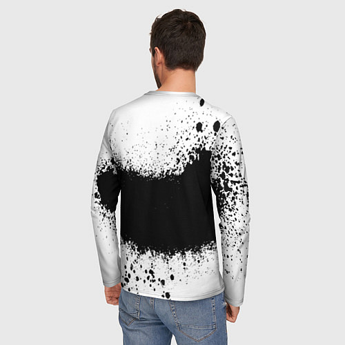 Мужской лонгслив Просто краски чёрные / 3D-принт – фото 4