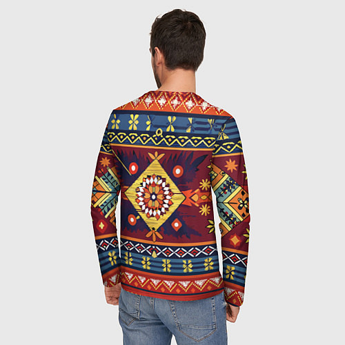 Мужской лонгслив Стиль советского ковра узоры и орнамент / 3D-принт – фото 4
