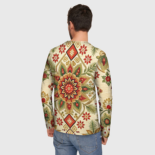 Мужской лонгслив Стиль советского ковра узоры и орнамент / 3D-принт – фото 4