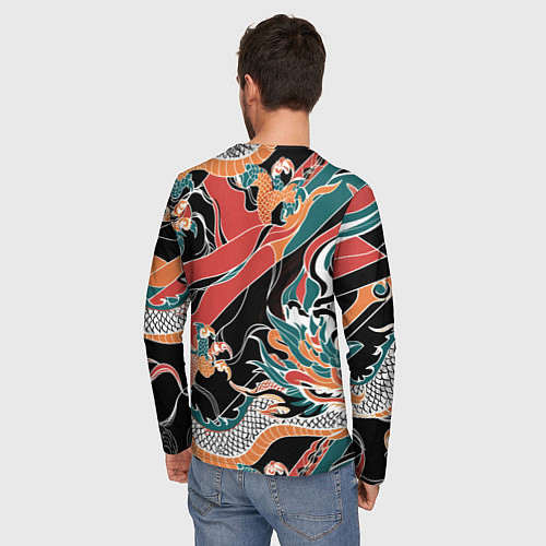 Мужской лонгслив Дракон контрасты / 3D-принт – фото 4