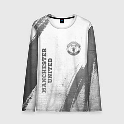 Мужской лонгслив Manchester United - white gradient вертикально