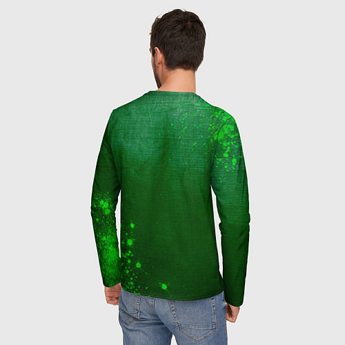 Мужской лонгслив Sally Face - green gradient вертикально / 3D-принт – фото 4