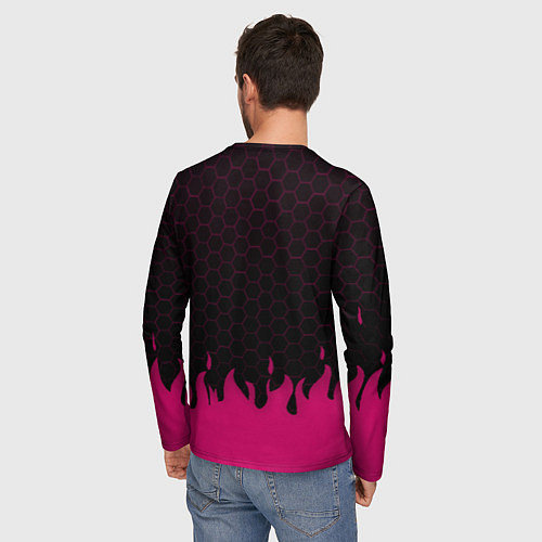 Мужской лонгслив Roblox fire pink / 3D-принт – фото 4