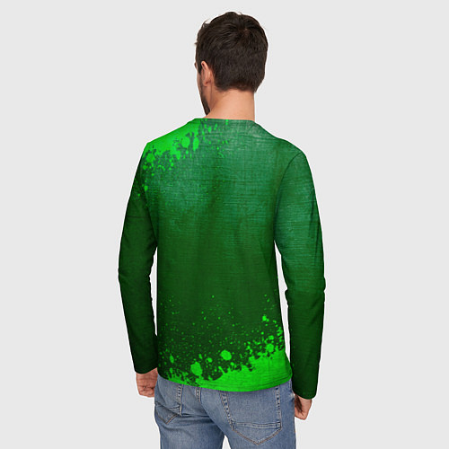 Мужской лонгслив Nine Inch Nails - green gradient / 3D-принт – фото 4