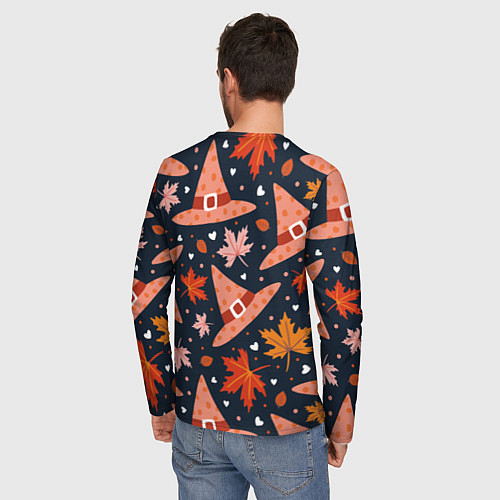 Мужской лонгслив Шляпа в осенних листьях / 3D-принт – фото 4