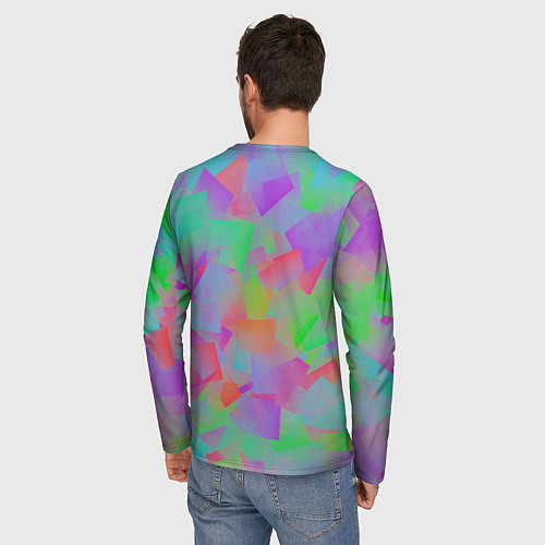 Мужской лонгслив Разноцветные слайды - абстракция / 3D-принт – фото 4