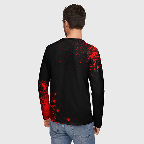 Мужской лонгслив Motorhead - red gradient вертикально / 3D-принт – фото 4