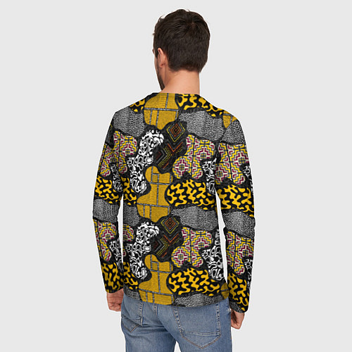 Мужской лонгслив Этнический паттерн / 3D-принт – фото 4