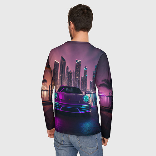 Мужской лонгслив Porshe big city / 3D-принт – фото 4