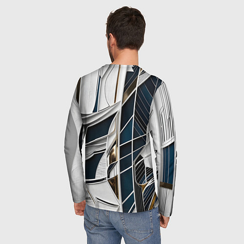 Мужской лонгслив Кибер текстура / 3D-принт – фото 4