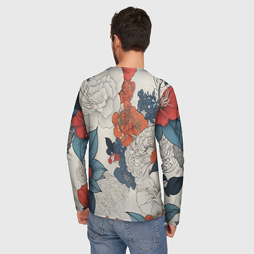 Мужской лонгслив Очень красивый узор в виде татуировки / 3D-принт – фото 4