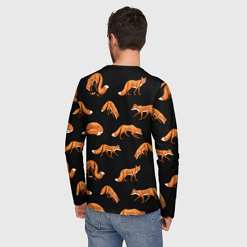 Мужской лонгслив Лисий паттерн / 3D-принт – фото 4