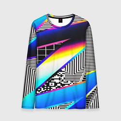 Мужской лонгслив Neon stripes geometry