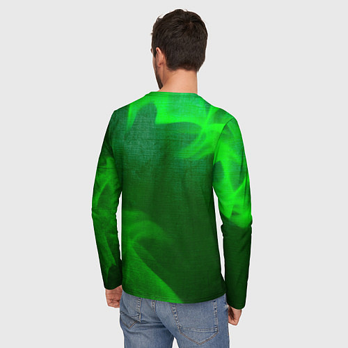 Мужской лонгслив Audi - green gradient вертикально / 3D-принт – фото 4
