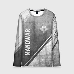 Мужской лонгслив Manowar - grey gradient вертикально
