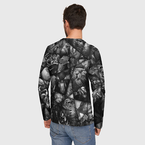 Мужской лонгслив Dota 2 - мозаика из персонажей игры / 3D-принт – фото 4