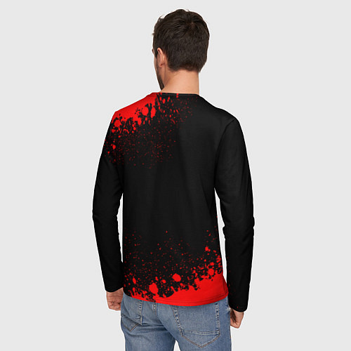 Мужской лонгслив Fiat - red gradient / 3D-принт – фото 4